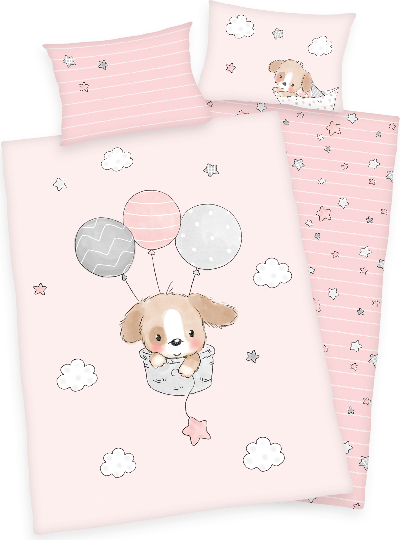Herding Renforcé - Baby Bio Bettwäsche Sweet Puppy 40x60 100x135 cm Süsser Welpe Baumwolle 2485901063