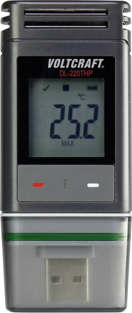 VOLTCRAFT DL-220 THP DL-220THP Temperatur-Datenlogger, Luftfeuchte-Datenlogger, Luftdruck-Datenlogger Messgröße Tempera
