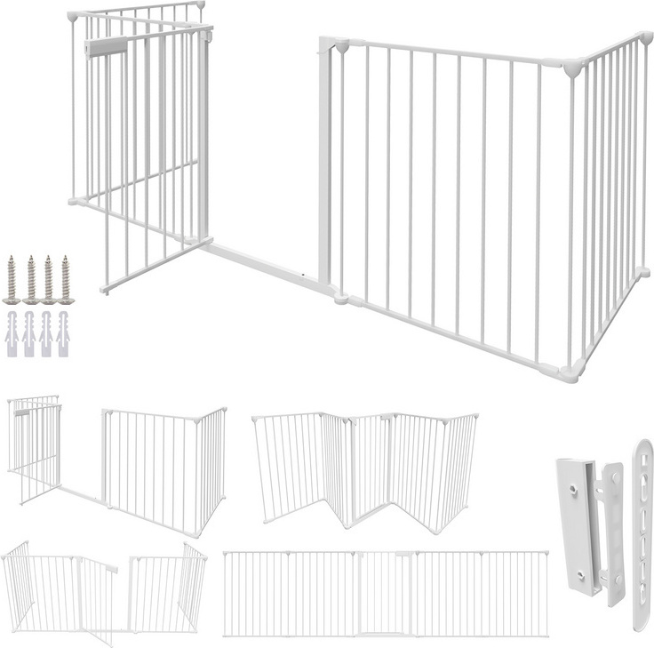 Jopassy Kaminschutzgitter Absperrgitter Türschutzgitter Kinderschutzgitter Weiß RL-HG9161-1-OTjhe