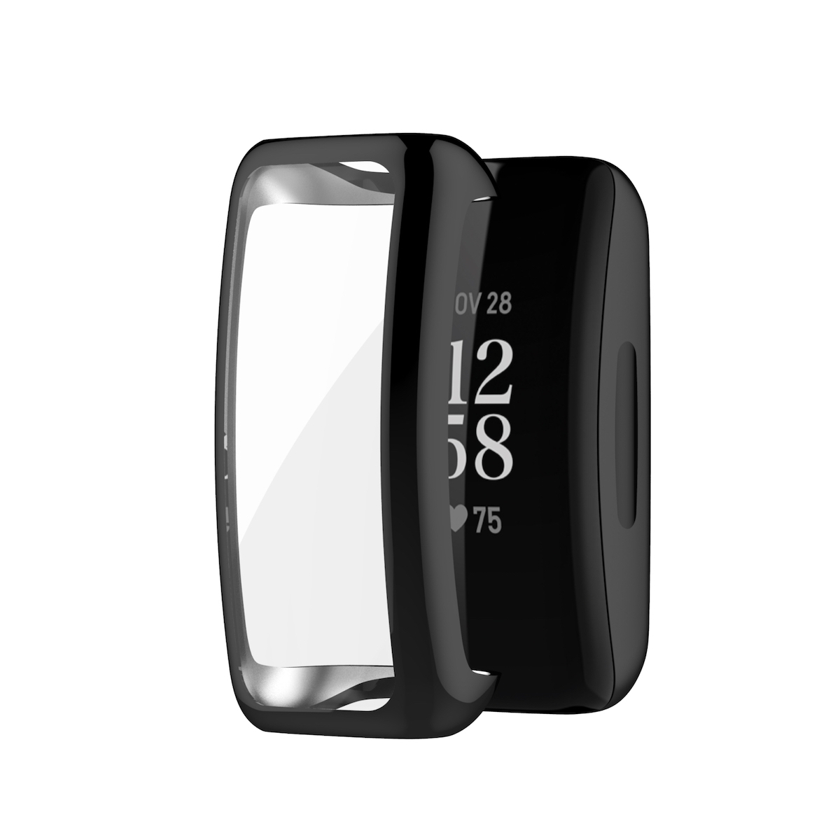 Celoplošné galvanické pokovovanie TPU puzdro na hodinky Schwarz Fitbit Inspire 3