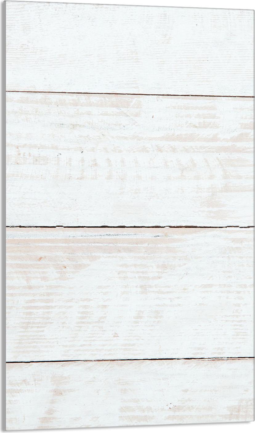 TMK ArtDeko Herdabdeckplatte 30x52 Glaskeramikfeld Abdeckung Spritzschutz Glasplatte Deko Schneidebrett, Holz Weiß
