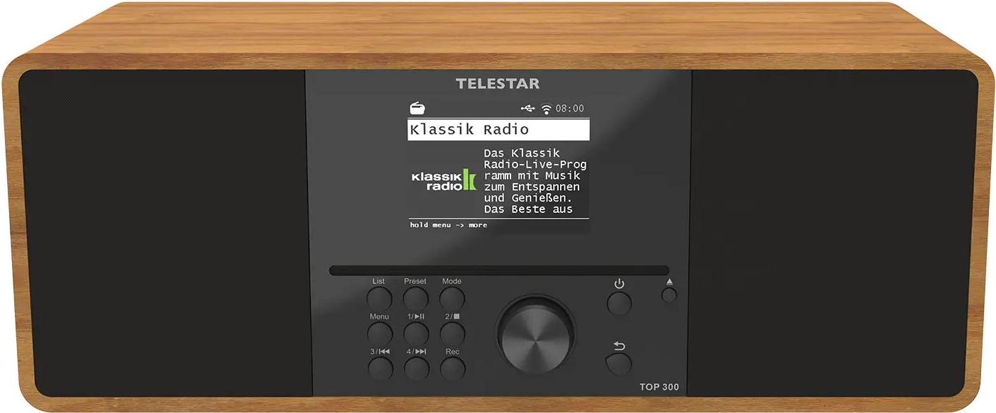 TELESTAR TOP 300 Holz DAB+ Internetradio mit CD-Player 5701300