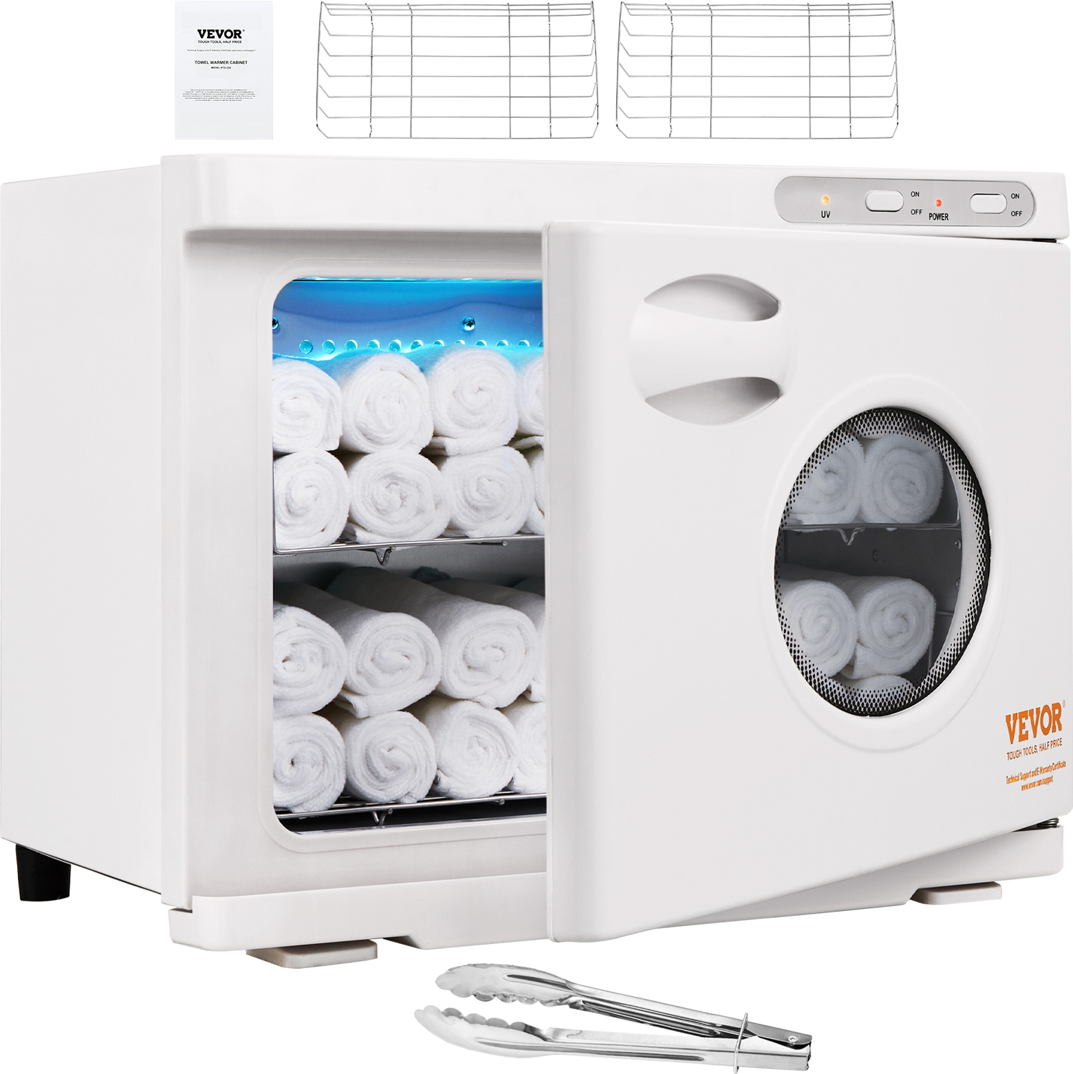 VEVOR 23 L Handtuchwärmer Kompressen Towel Handtuch Wärmer 50–60 Handtücher, Handtuch Hot Cabinet Handtuch Hot Cabinet mit UV-Lampe, Kompressenwärmer Heißhandtuchwärmer 360°-Heizfunktion RTD-23A
