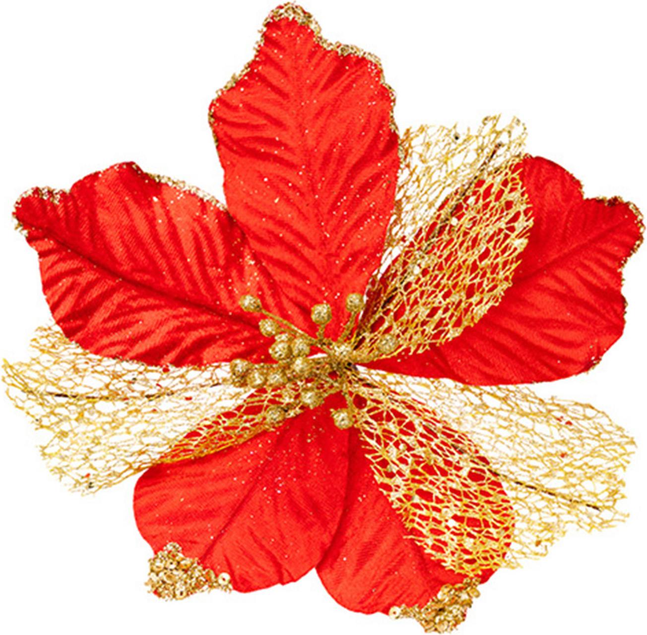 Bremen Künstliche Weihnachtssternblumen, Weihnachtsbaumkranz, DIY-Dekoration, Neujahrs-, Hochzeits- und Feiertagsdeko 4605941