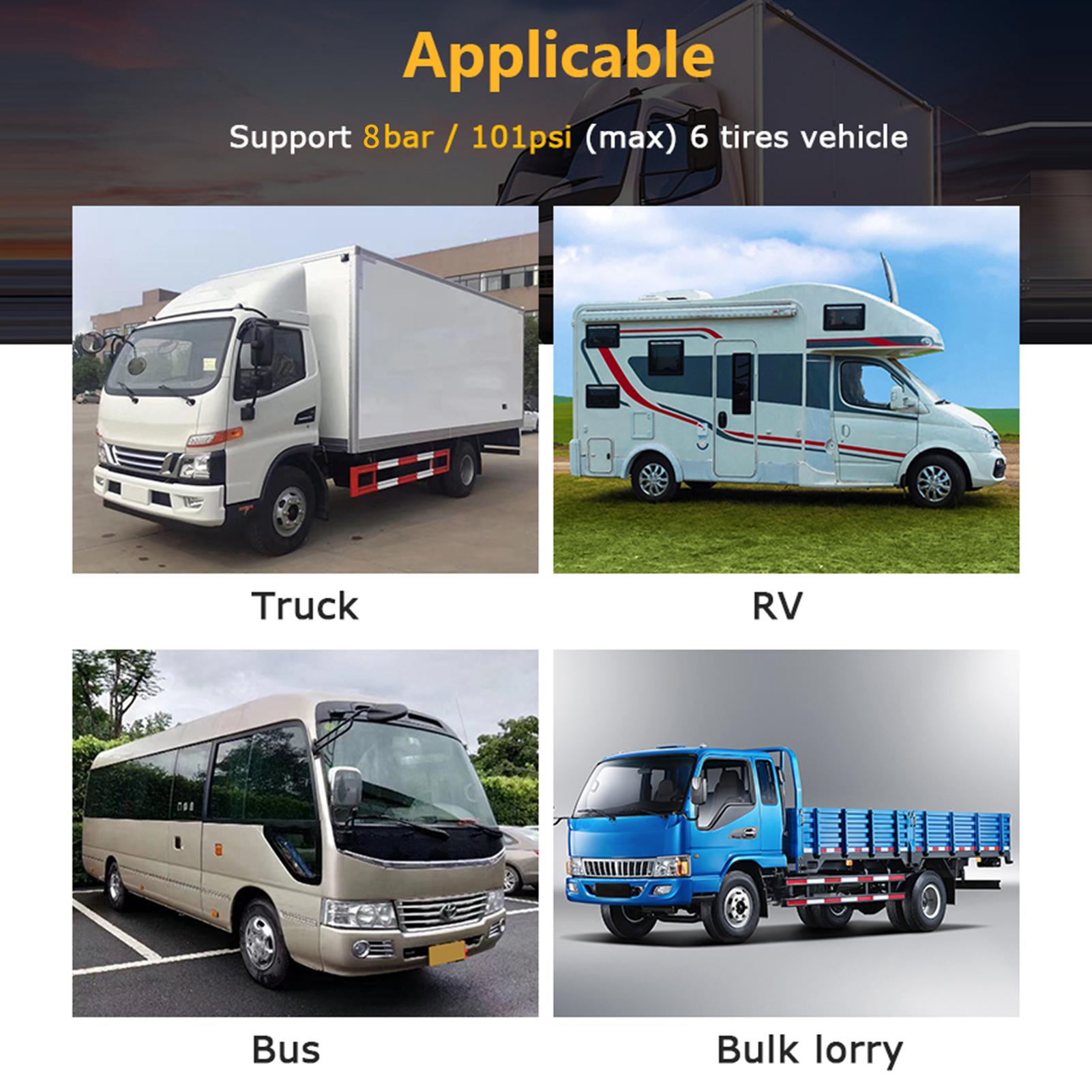 Gistuch Reifendrucküberwachungssystem, solarbetriebenes 6-Rad-Überwachungssystem für Lastkraftwagen, Wohnmobile, Busse und Großraumfahrzeuge