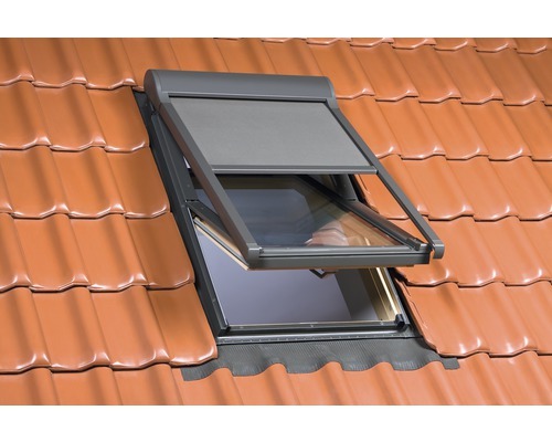 Netzmarkise FAKRO AMZ Z-Wave schiefergrau elektrisch 55x78 cm (01) AMZBAAA09201