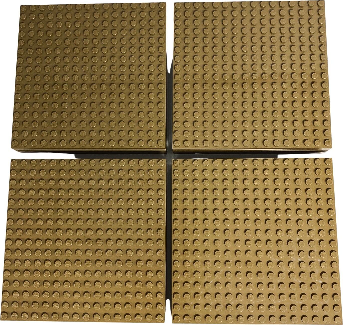 12x LEGO stavebnica 16x16, tmavo béžová