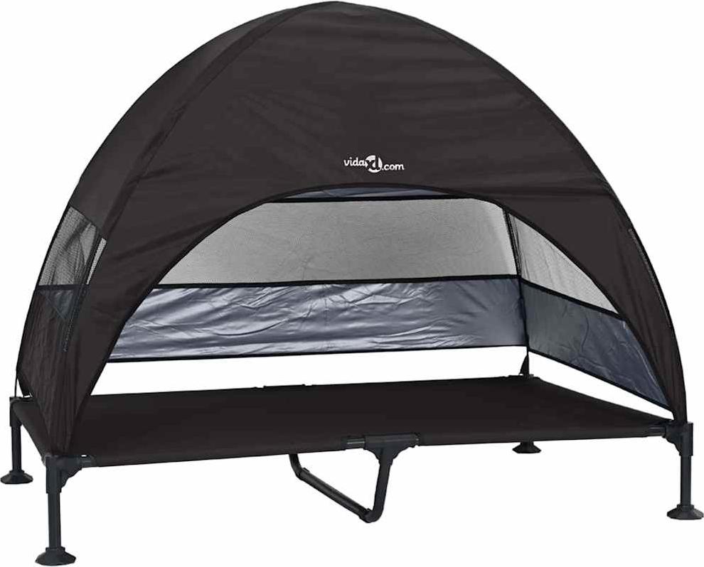 vidaXL Hochgelegtes Hundebett Schwarz 127 x 81 x 108 cm 42008221