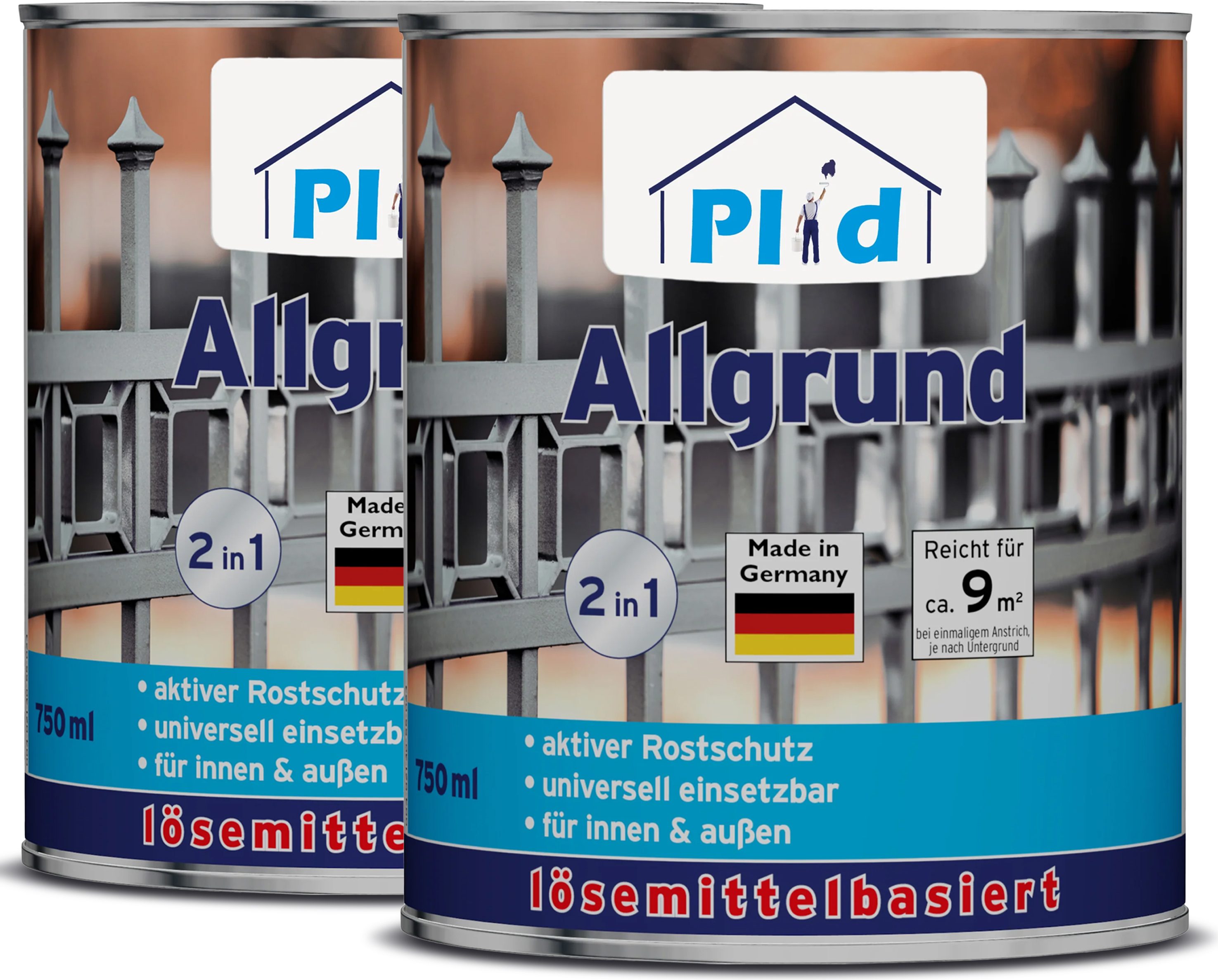 Plid Allgrund Rostgrundierung 2,5L Weiß, für ca. 23m² /Aktiver Rostschutz Grundierung