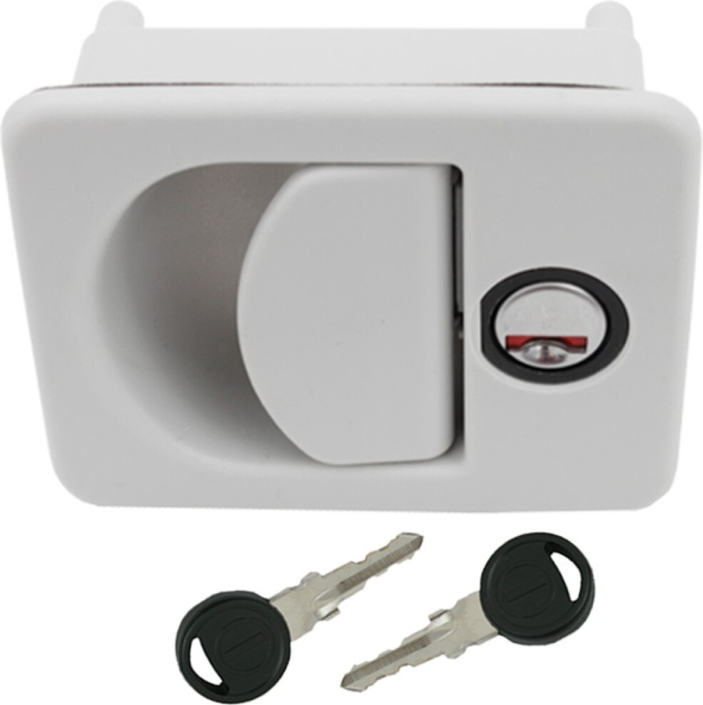 STS Türschloss Außenschloss Griffmuldenschloss Stauklappenschloss Wohnwagen Wohnmobil Caravan weiß AT-12091