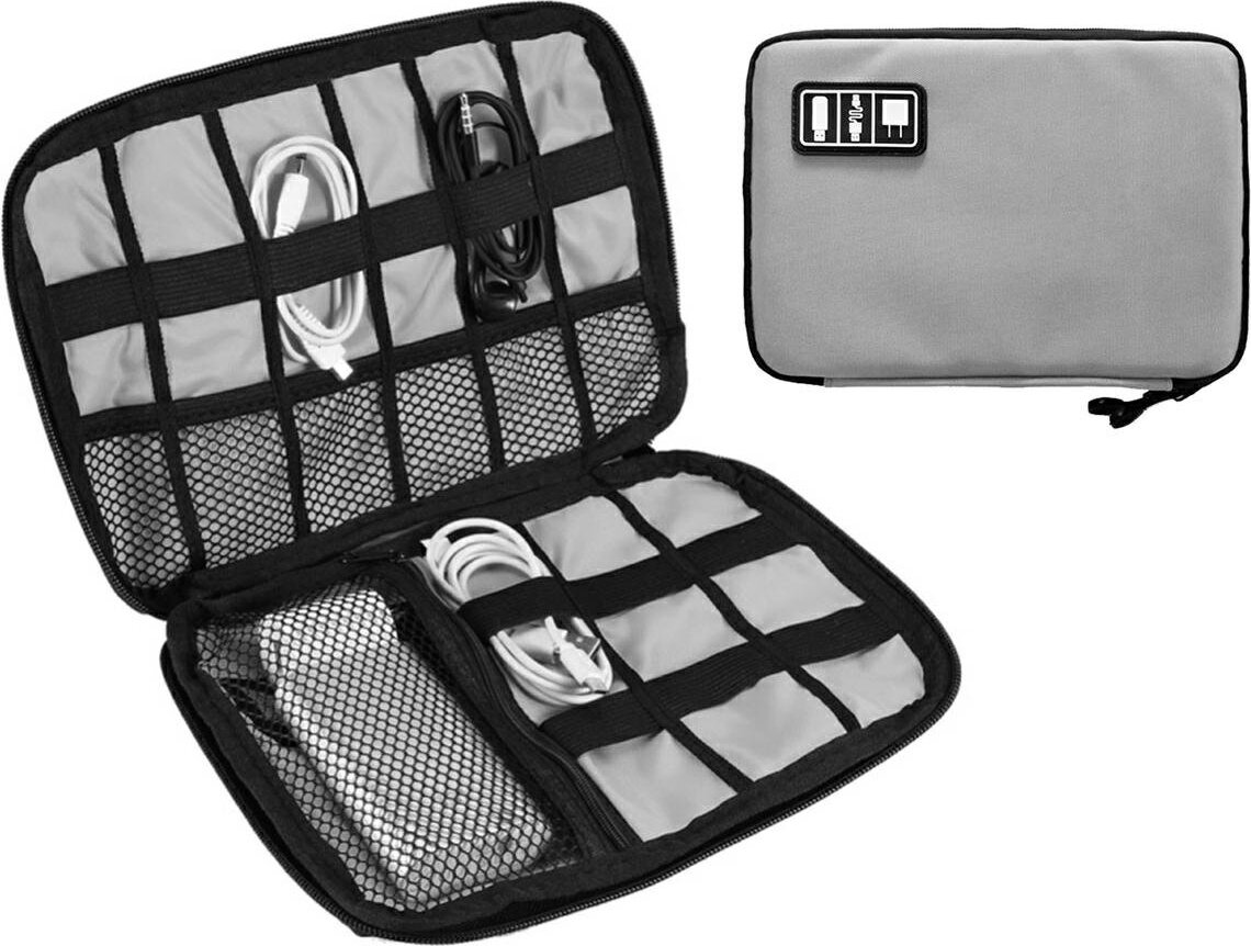 APT® Apt Textil-Kabelorganizer Grau TR12D
