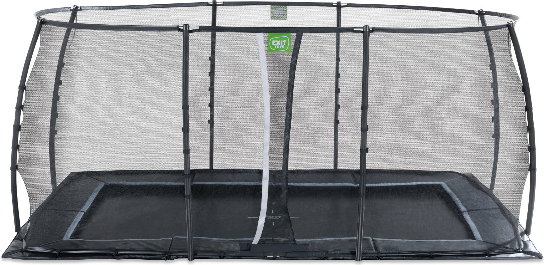 Trampolína EXIT Dynamic 275 x 458 cm, s bezpečnostnou sieťou, trampolína na zem, obdĺžniková, pre deti, čierna