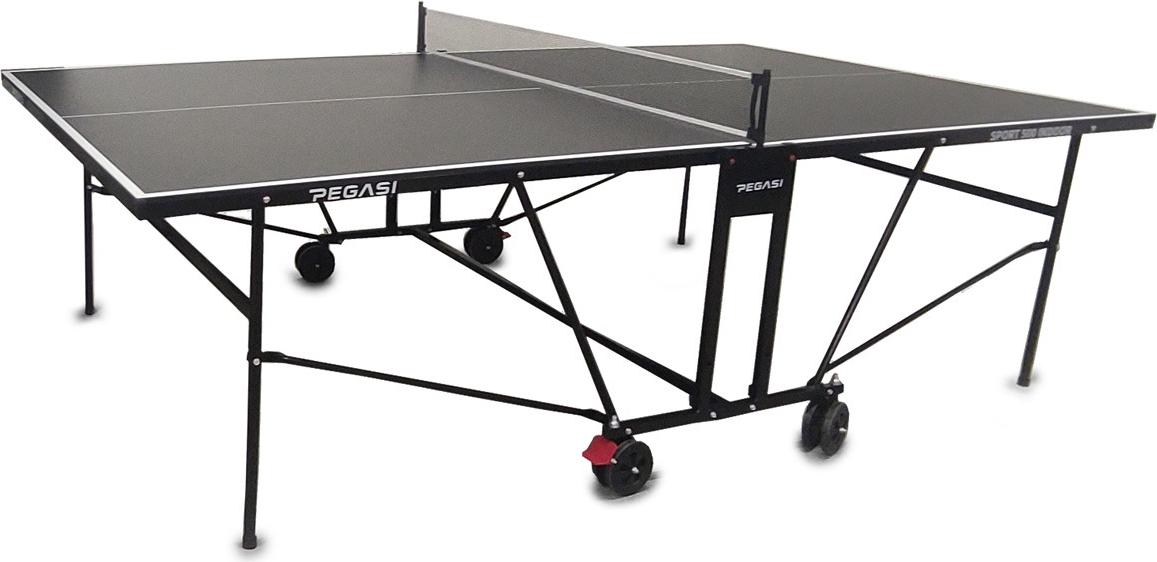 Pegasi Tischtennisplatte 500 - Tischtennisplatte Indoor - Faltbare Tischtennistisch - Klappbar - Original Tischtennistisch - Mit Rädern - Beweglich - Schwarz PEG-T500IN-BLACK
