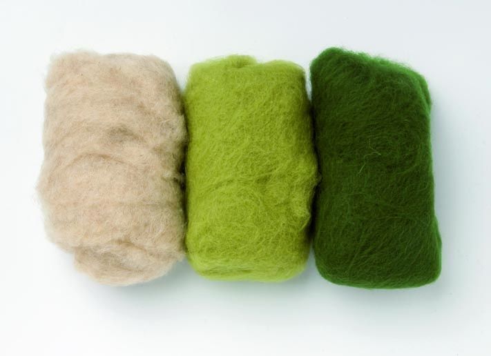 Glorex Schafwolle grün-mix 3 x 10 g 612969
