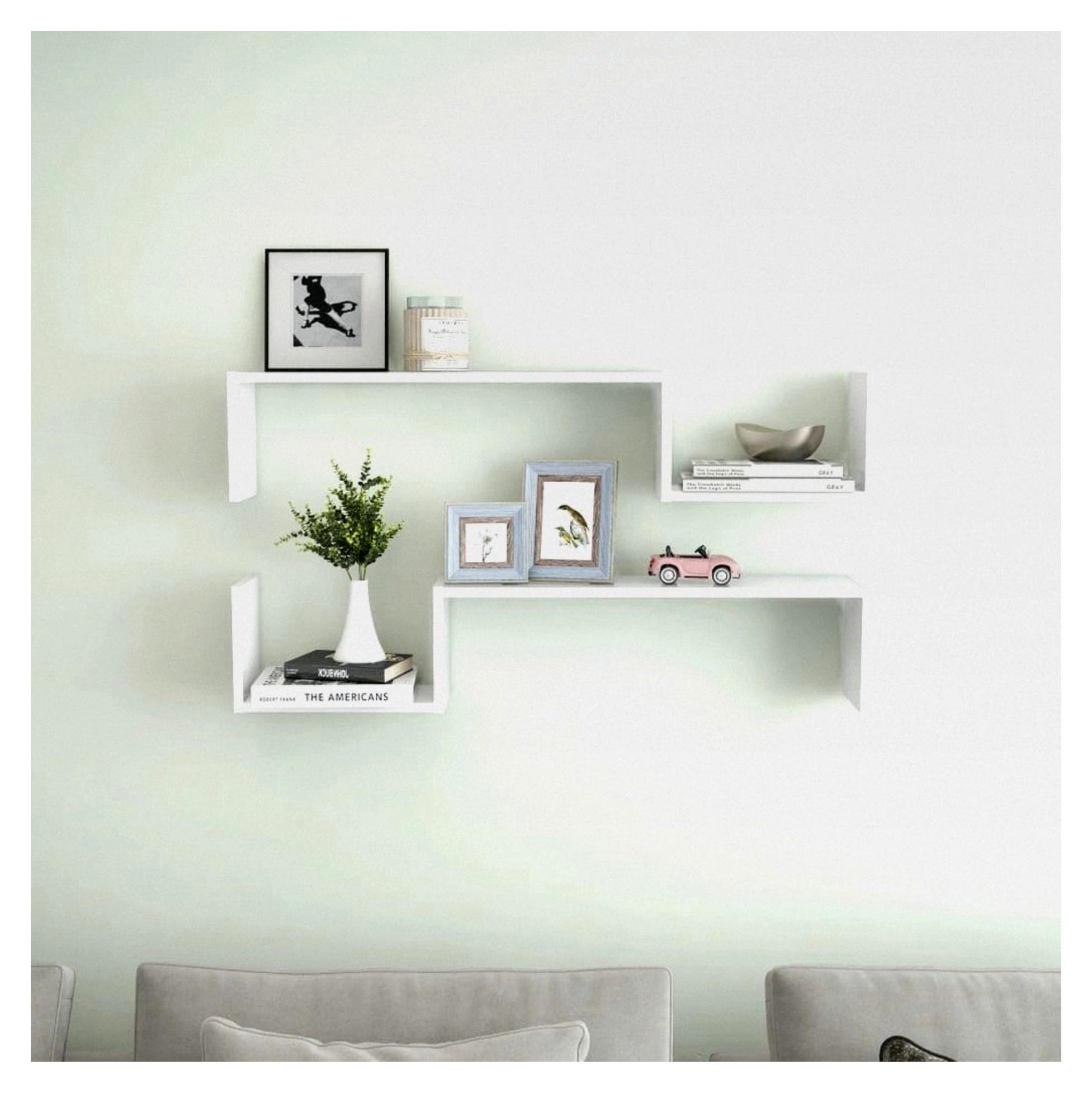 Markenlos Schweberegal für das Wohnzimmer in Weiß 100x15x20 cm aus Holzwerkstoff mit Feuchtigkeitsbeständigkeit