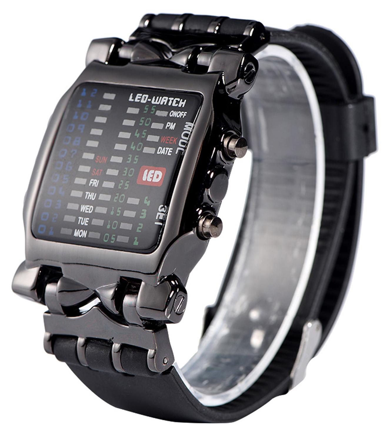 Gistuch Männlich-weibliche elektronische LED-Armbanduhr mit PolyurethanArmband und Datumsfunktion