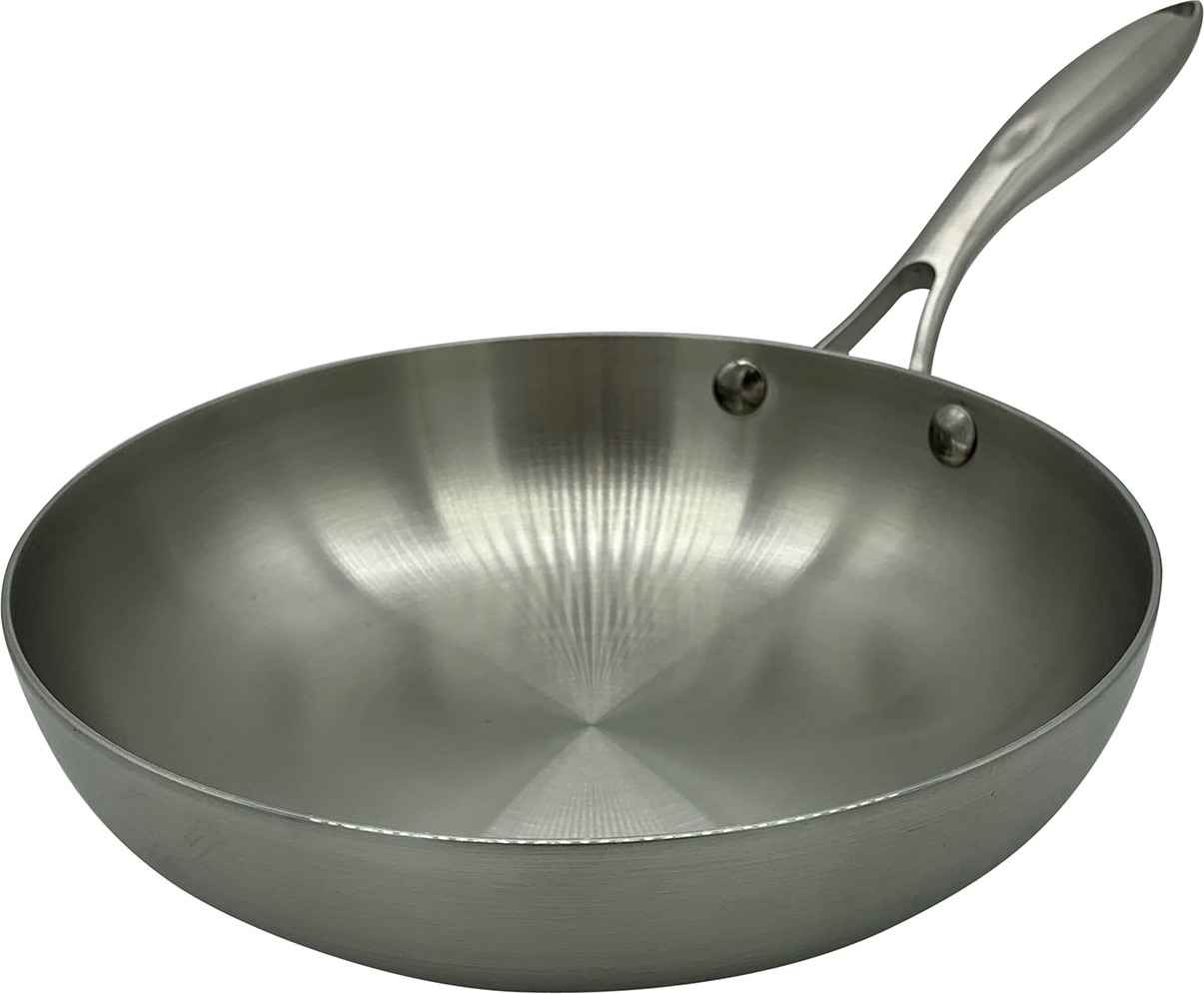 BESTonZON Edelstahl Wok 32cm - Induktionsgeeignete Chinesische Pfanne