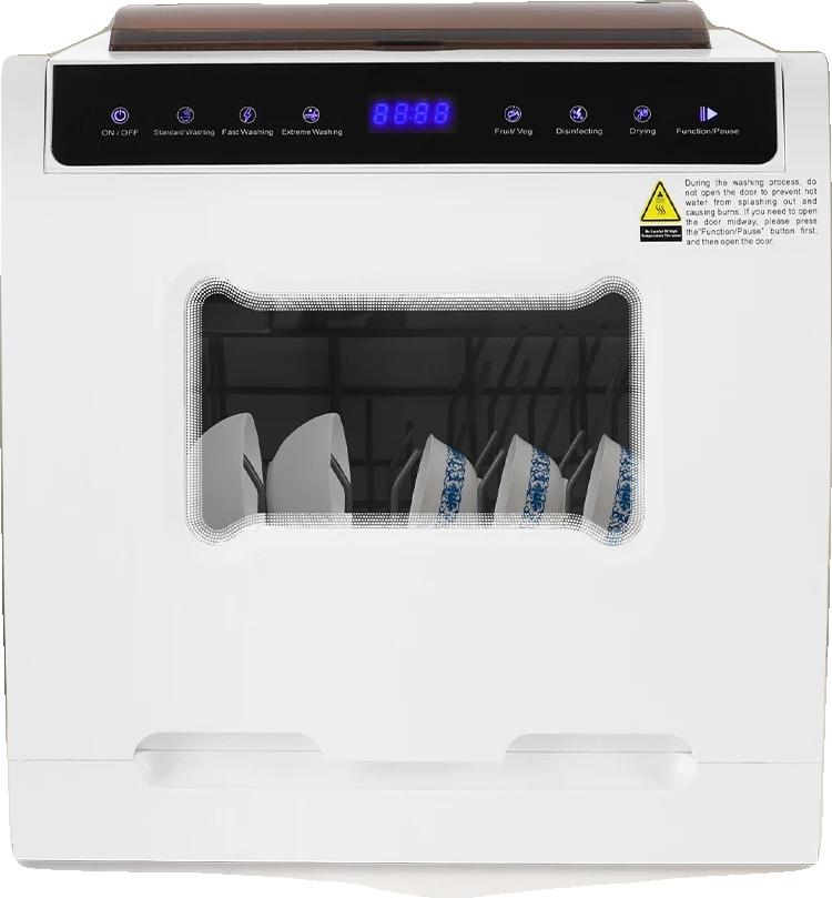 Mini umývačka riadu, napätie 220 V, výkon 1100 W, hlučnosť 52 dB, spotreba vody 3,5-5 l, rozmery 46 cm