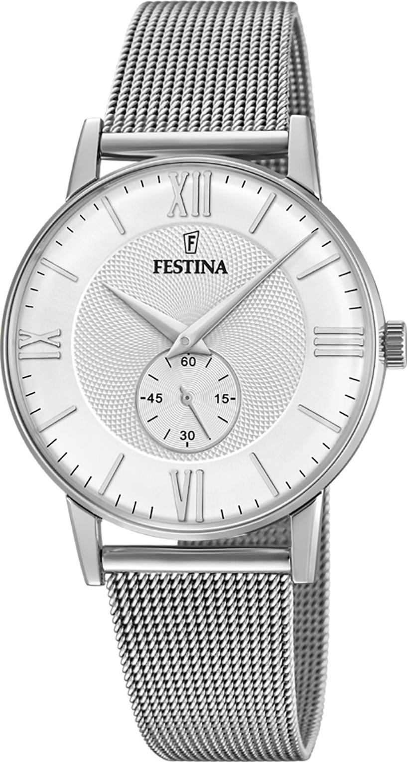 Pánske náramkové hodinky Festina z nehrdzavejúcej ocele strieborné ležérne D2UF20568/2