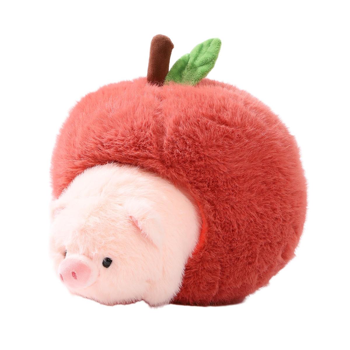 Dopwii Süßes Schwein Plüsch Plüschtier,Niedliche kleine Schweinchenpuppe, die Äpfel stiehlt,Schwein Klein Kuscheltier Schweinchen Superweiches Geschenk,26CM KAUF-WOHN-AT148-020