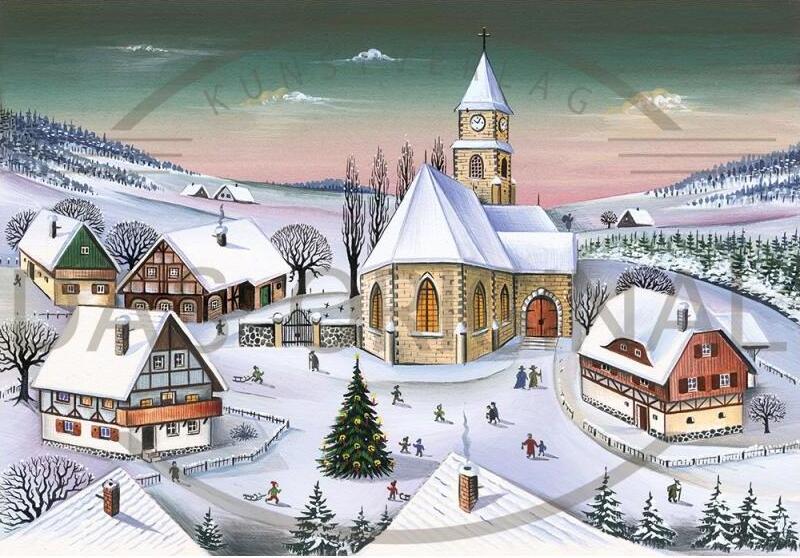 Adventný kalendár v retro štýle s nedeľnou atmosférou, 38 x 26 cm, kartón
