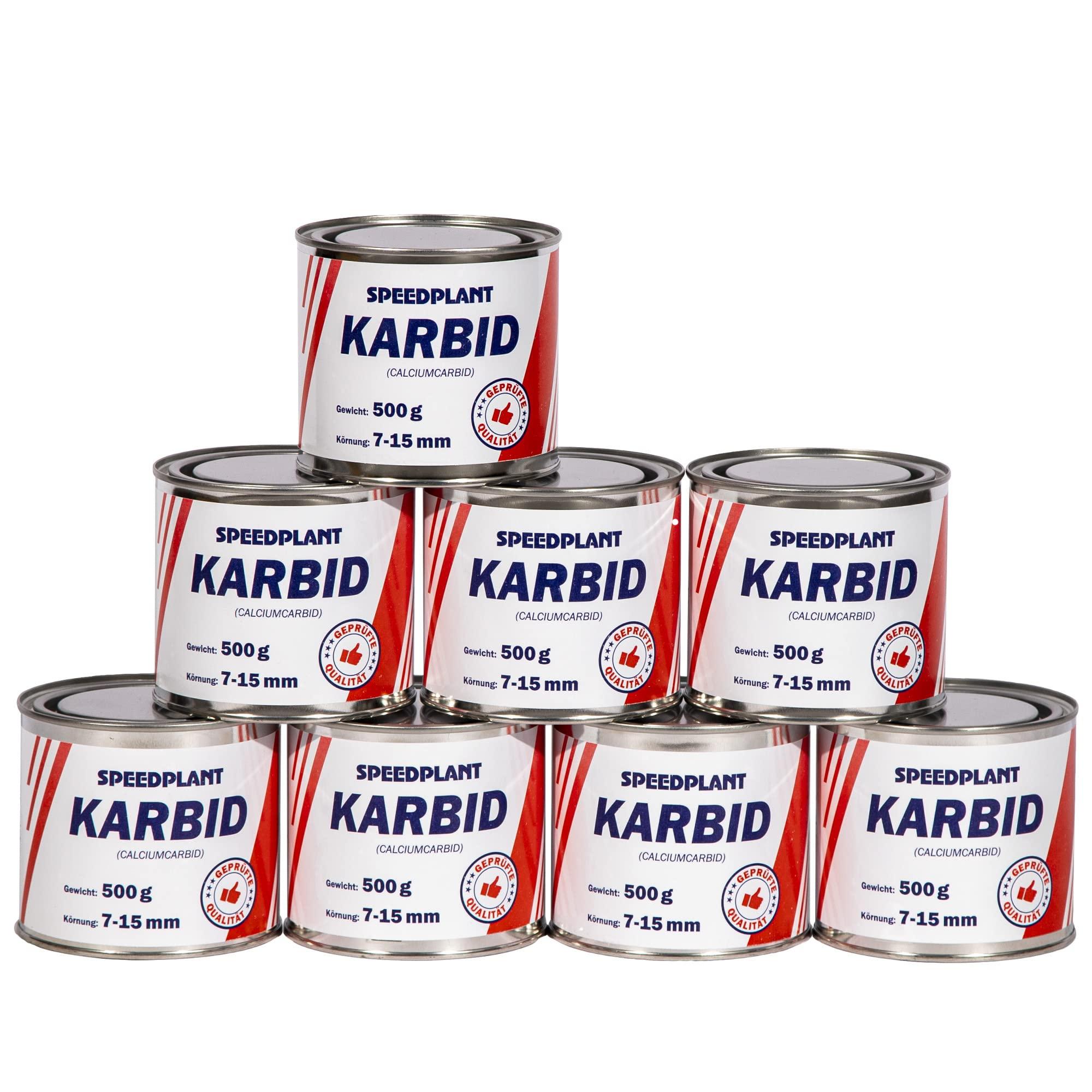 Speedplant Karbid 4 kg (8x 500g) - Carbid Kabit Kabitt karbitt Karbit Karbid kleine Körnung 7-15mm - 8 Dosen