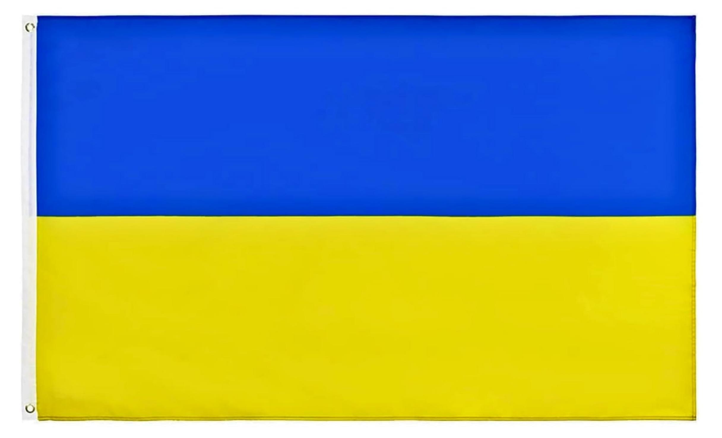 OEM Ukrainische Flagge 1,5 m x 0,9 m Nationalflagge Polyester mit Messingösen gelb blau
