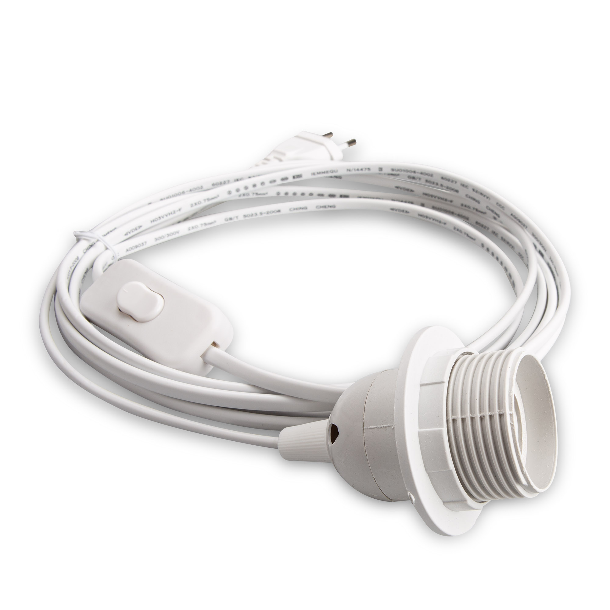 ChiliTec E14 Lampenfassung mit Schalter Fassung mit 3,4m Kabel