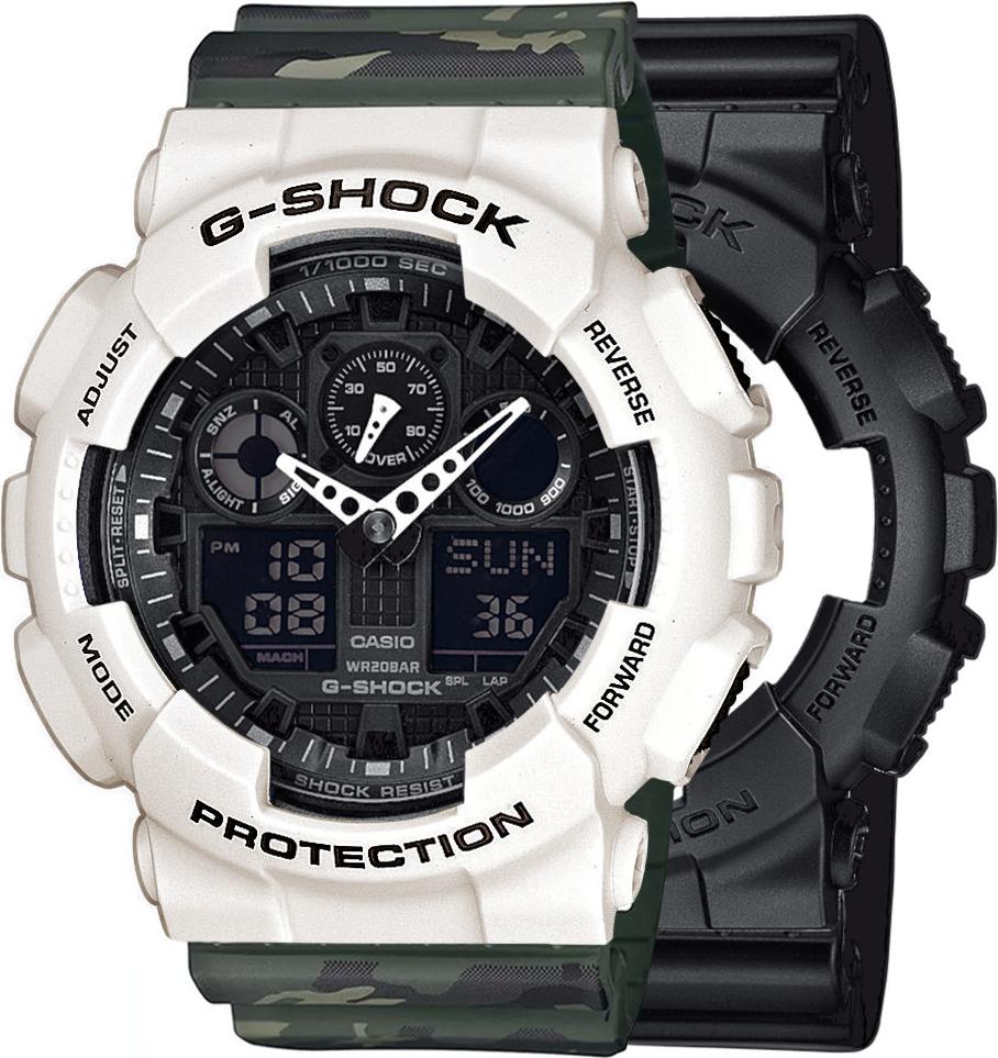 Casio G-Shock SET GA-100-1A1ER hodinky + BEZEL 10395292 + BAND 10561429 20BAR