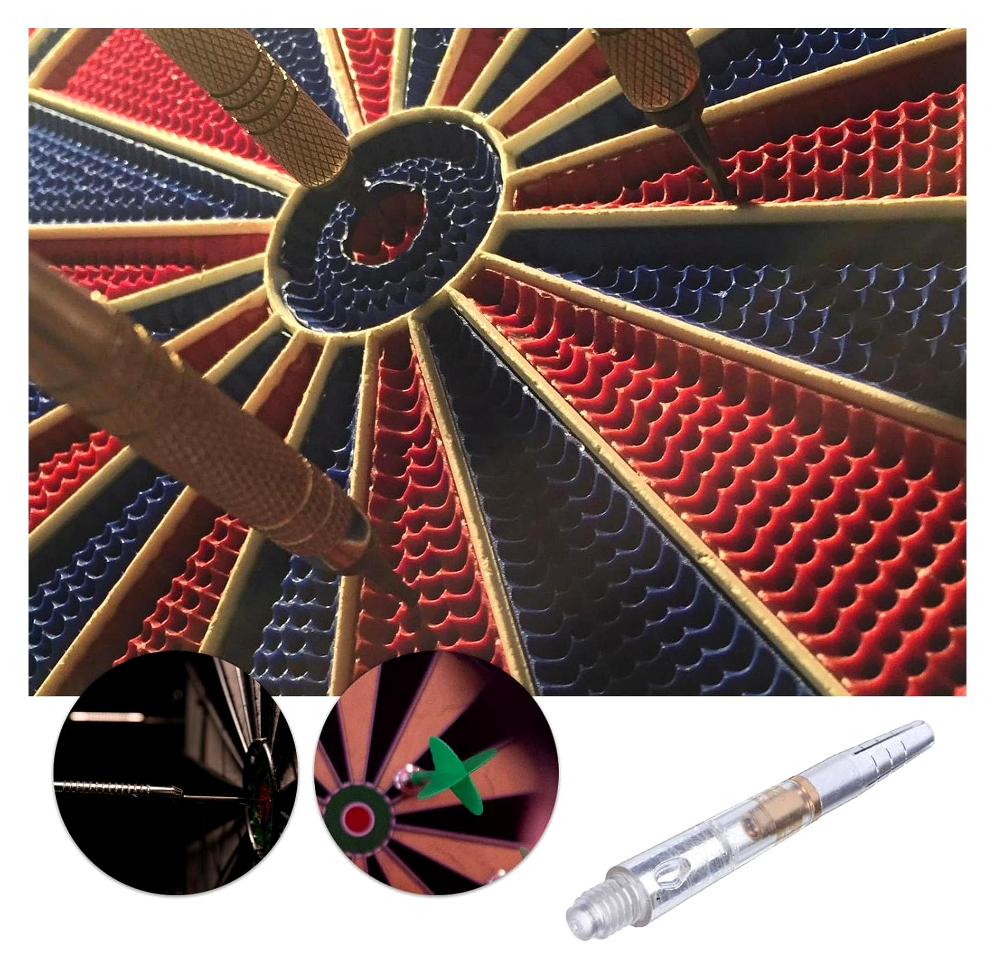 Markenlos 4 Stück drehbare Dartschäfte aus klarem Kunststoff mit Softdartspitzen für Hobbyspieler und Turniere, kompatibel mit den meisten Dartpfeilen