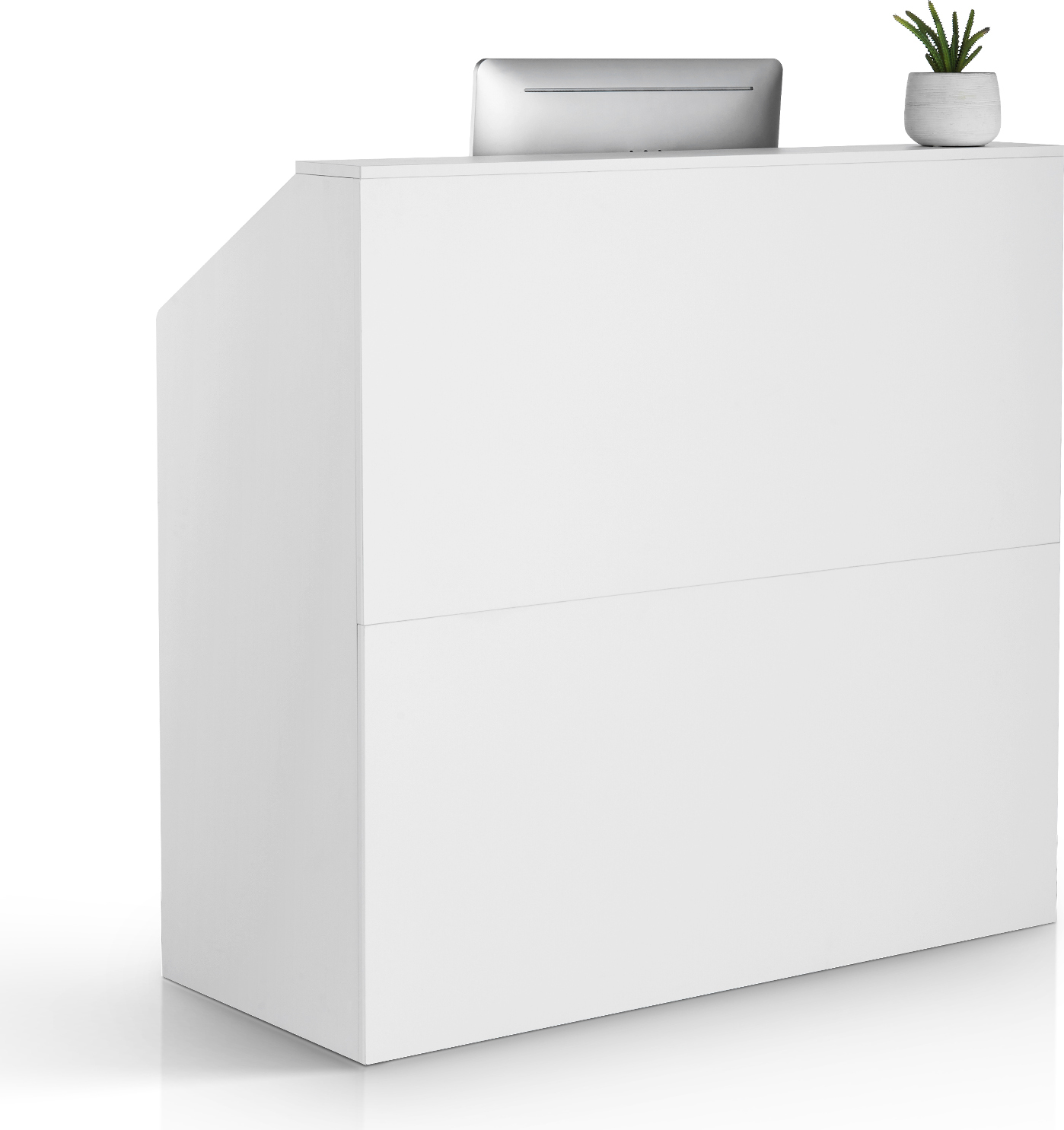 VEVOR Rezeption Empfangstresen Empfangstisch rechteckiger Thekentisch, Empfangstheke Verkaufstresen Kassentheke für Kasse Schönheitssalon Büro, weiß (1180 x 500 x 1115 mm)