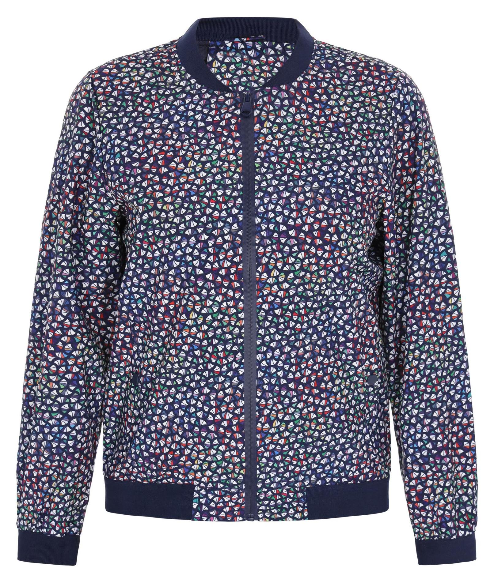 Jika Damen Bomberjacke mit geometrischem Print und regulärer Passform, blau, XXL