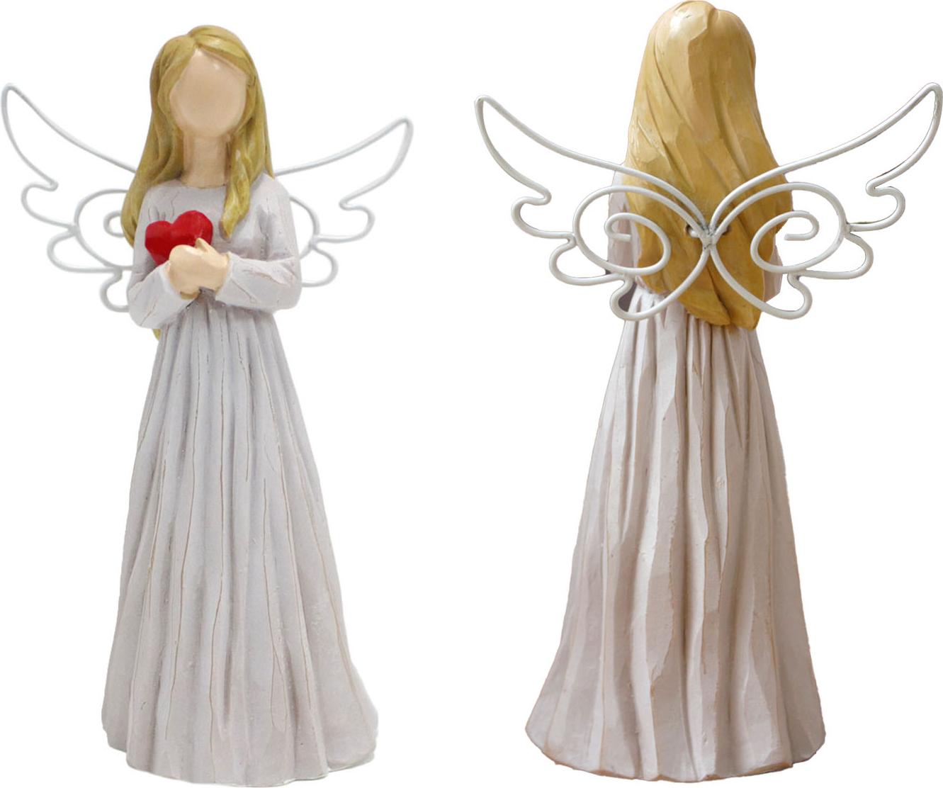 Cocosity Engel Statue Exquisite Harz gesichtslos Herz Engel Figur Ornament Handwerk für Home Desktop Dekoration