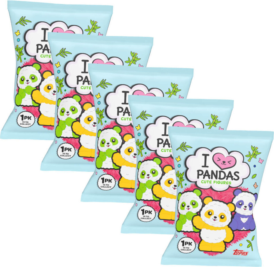 Topps Pandas Figur - I Love Pandas - Sammelfigur - 5 Tüten