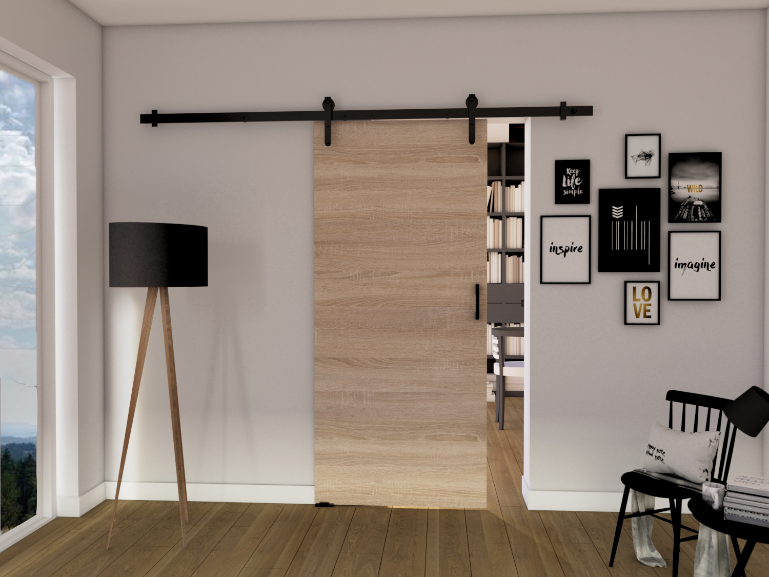 MINIO Schiebetüren LIFT A 76 cm Zimmertüren | Sonoma Eiche LIFTA76SS