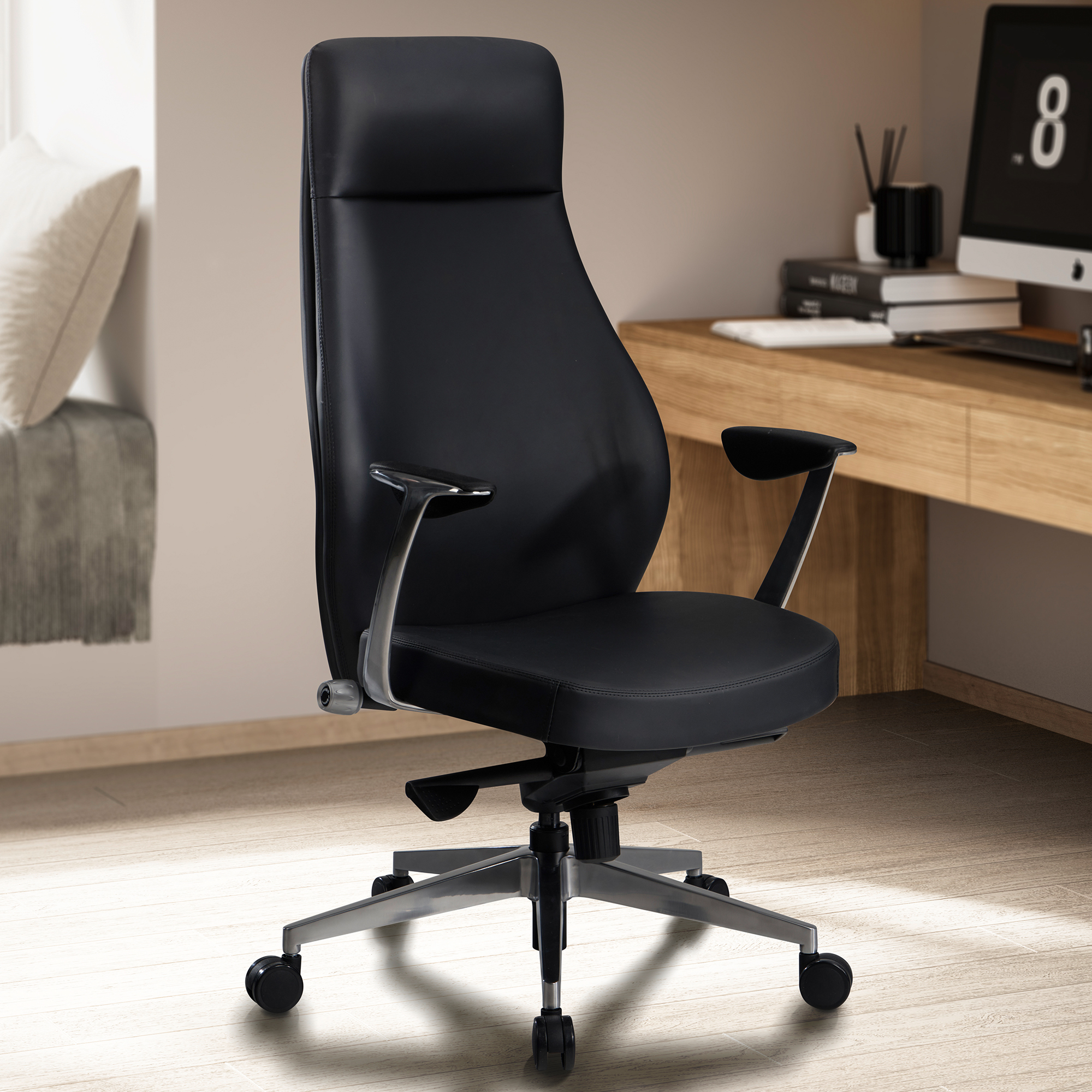 Kancelárska stolička FineBuy kancelárska stolička z umelej kože otočná ergonomická stolička