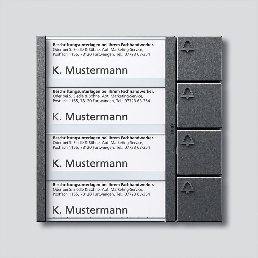 Siedle TM 612-4 DG Tasten-Modul Dunkelgrau-Glimmer