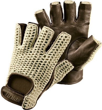 PILOT Fahrhandschuhe halber Finger - L - Braun 71416