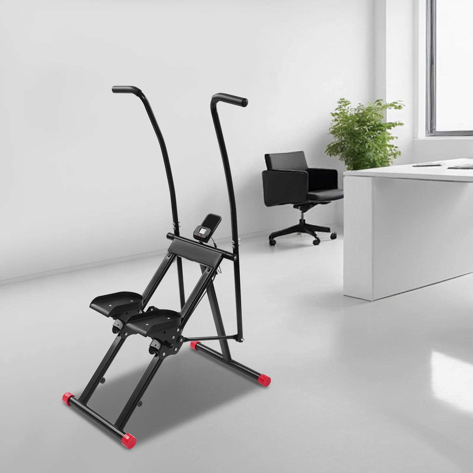 Fitnessgerät für Zuhause - Stepper & Vertical Climber - 3 Widerstandsstufen - Verstellbarer Pedalwinkel - LCD-Display - Cardio, Beine - Schwarz