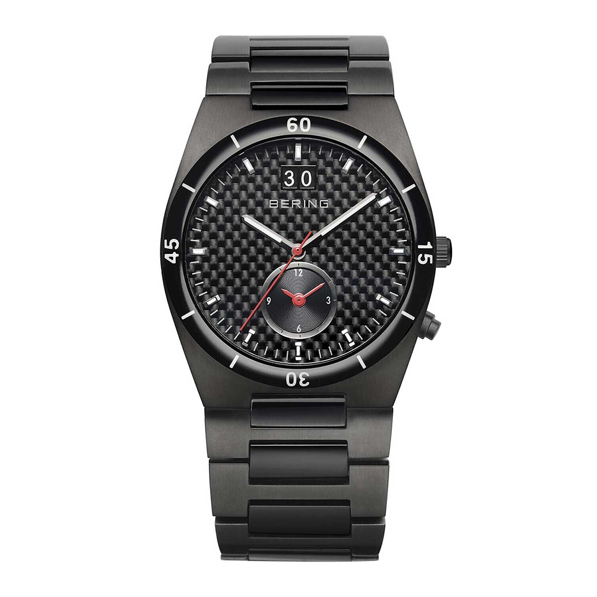 Bering Herren Armbanduhr Keramik 39 mm Armband Edelstahlband mit Edelstahlelementen 32341-782