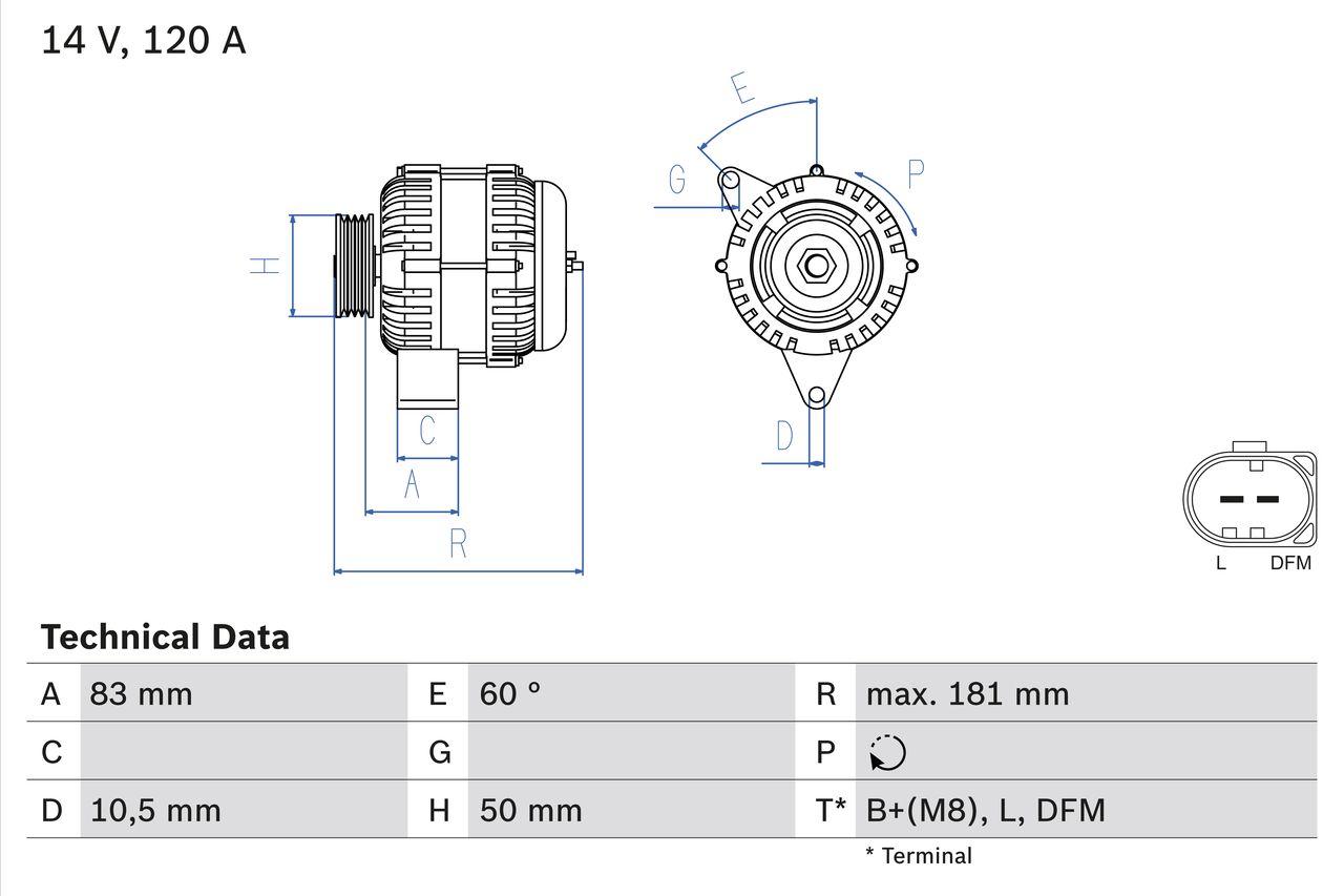 BOSCH 0 986 047 540 Generator x