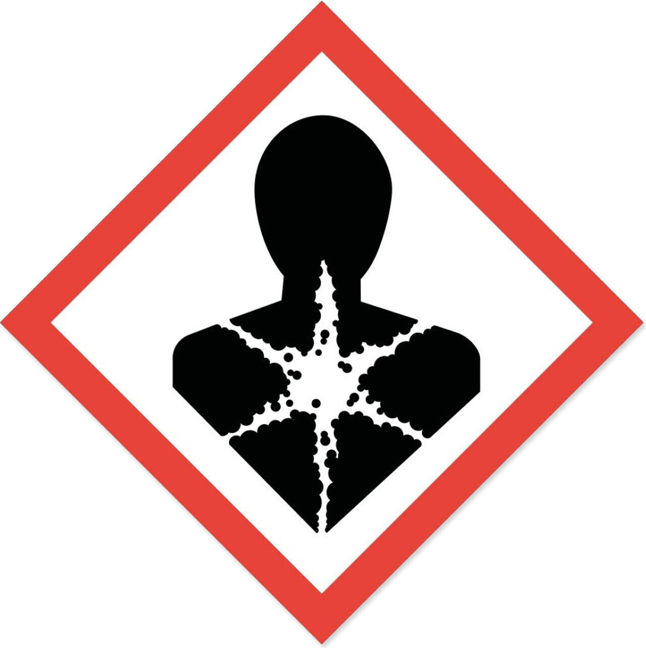 easydruck24de Gefahren-Aufkleber I Wetterfeste Folie mit UV-Schutzlaminat I Gefahrenstoff-Symbol mit GHS08 Gesundheitsgefährdung-Bezeichnung I 10 x 10 cm I GHS-Kennzeichnung I Warnung I Achtung I hin147 hin_147