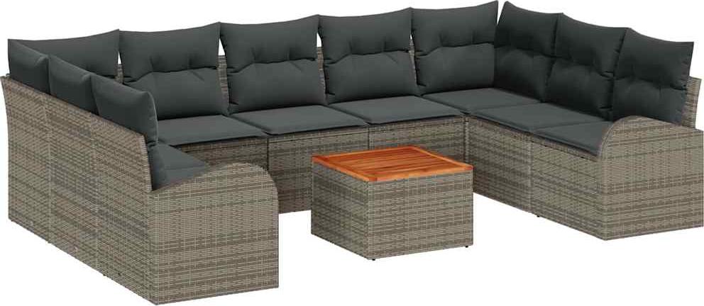 vidaXL Záhradná sedacia súprava 10 ks Grey