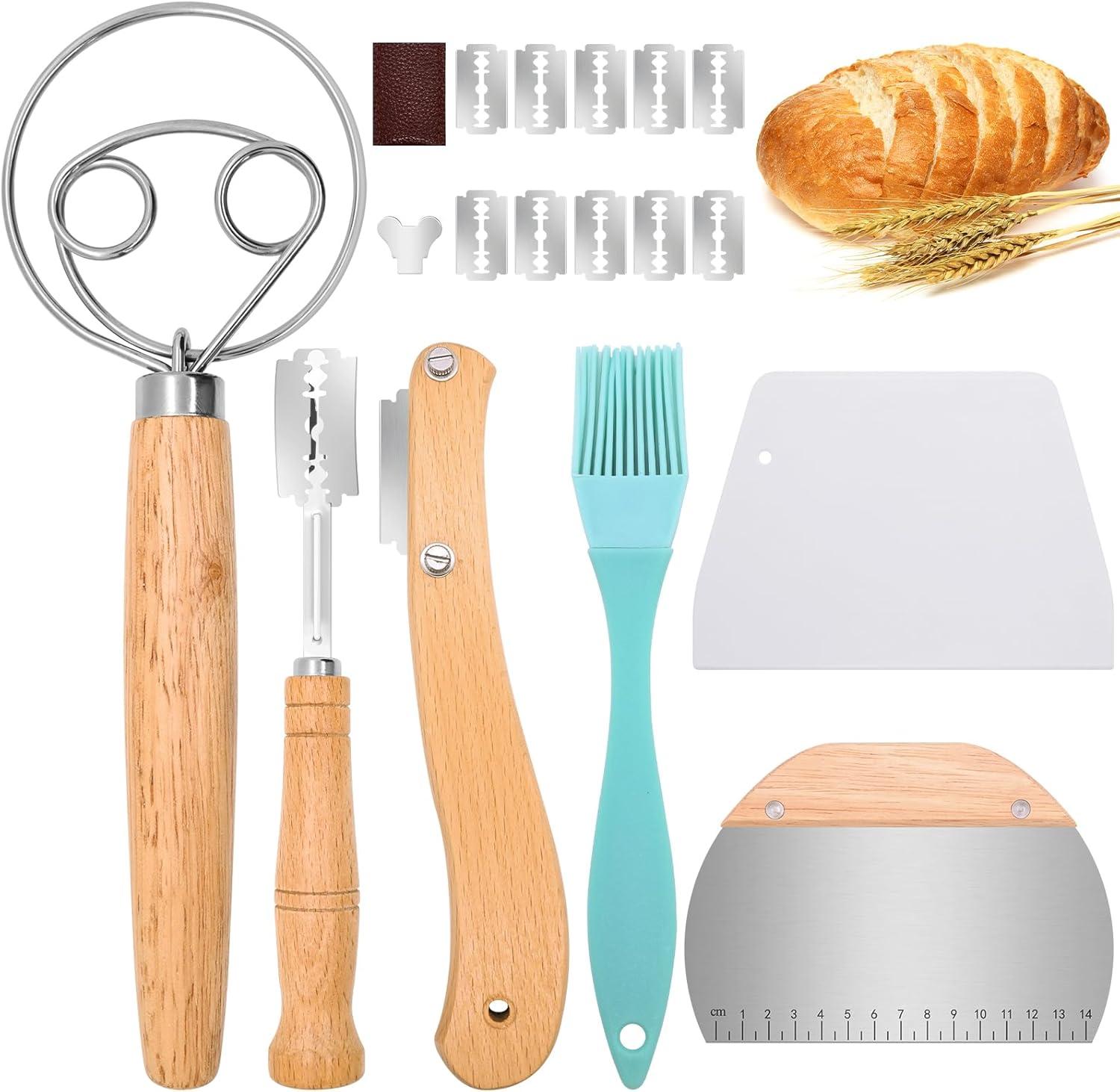 Merkloos Bäckermesser Set 6-teilig, Brotlaermesser mit 10 Ersatzklingen, für Brot backen