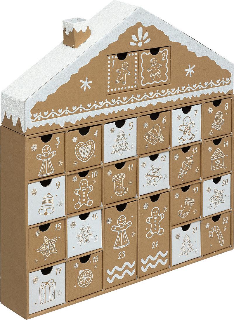 Adventný kalendár v tvare domčeka, 38 x 41 cm