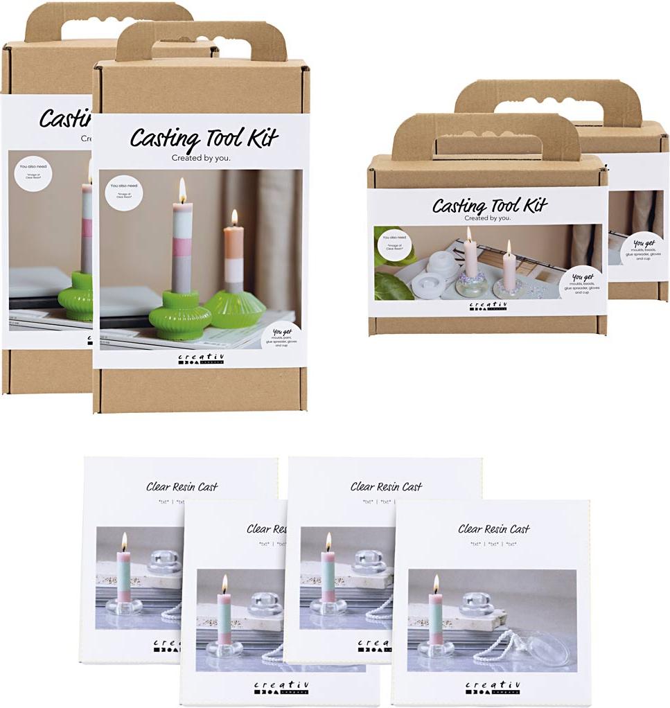 Úvodné balenie spoločnosti Creativ, priehľadný odliatok zživice, 8 škatúľ 1 škatuľa