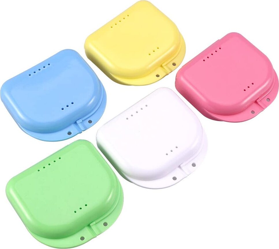 Raylang 5pcs Prothesendose Zahnersatz Dental Box Zahnprothesenbecher Zahnpflege