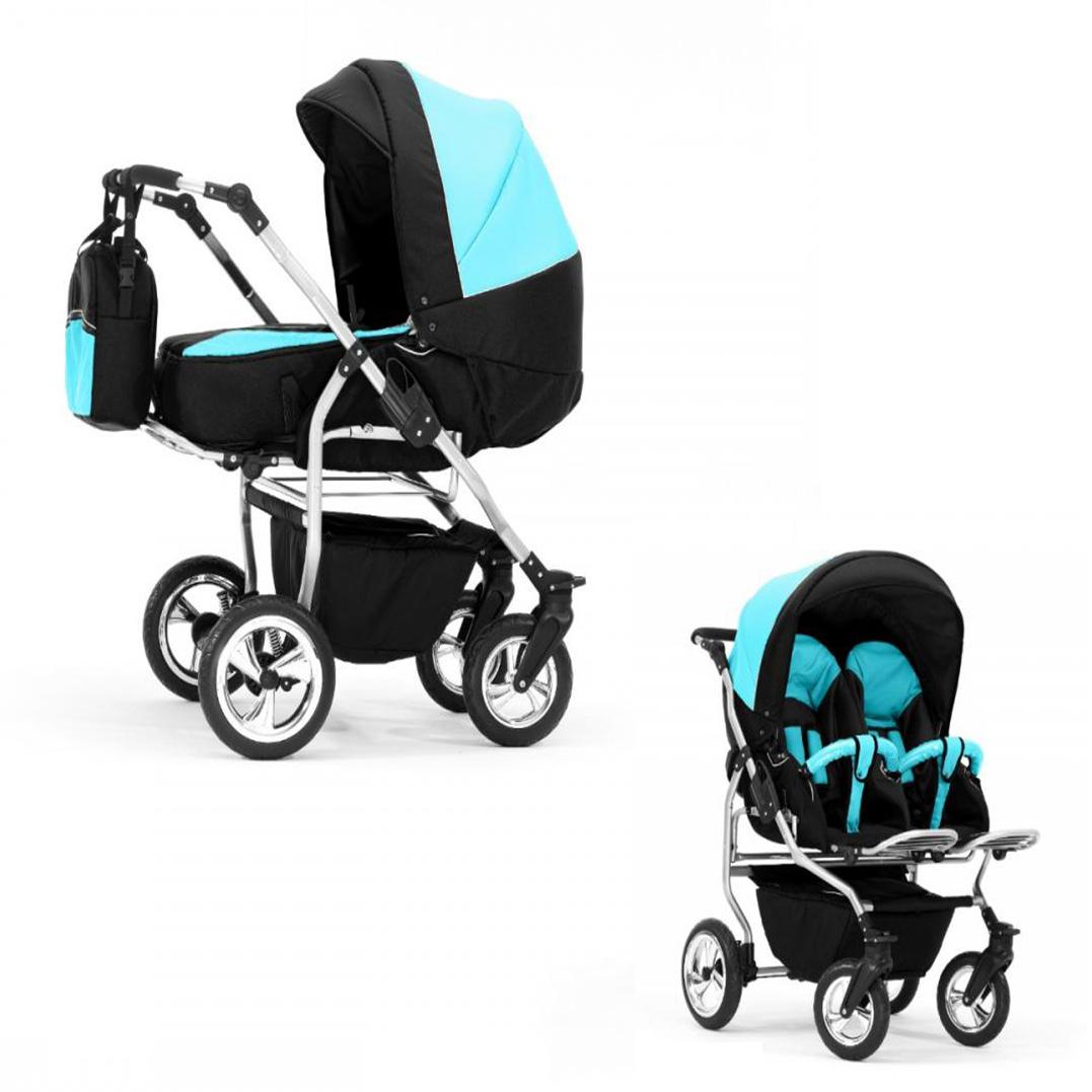 Zwillingskinderwagen 2 in 1 Duo Twin inkl. Sportsitze - 11 Teile - in 20 Farben