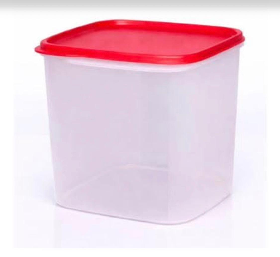 TUPPERWARE Eidgenosse 3,9 L weiß rot Quadratisch Vorrat Modular