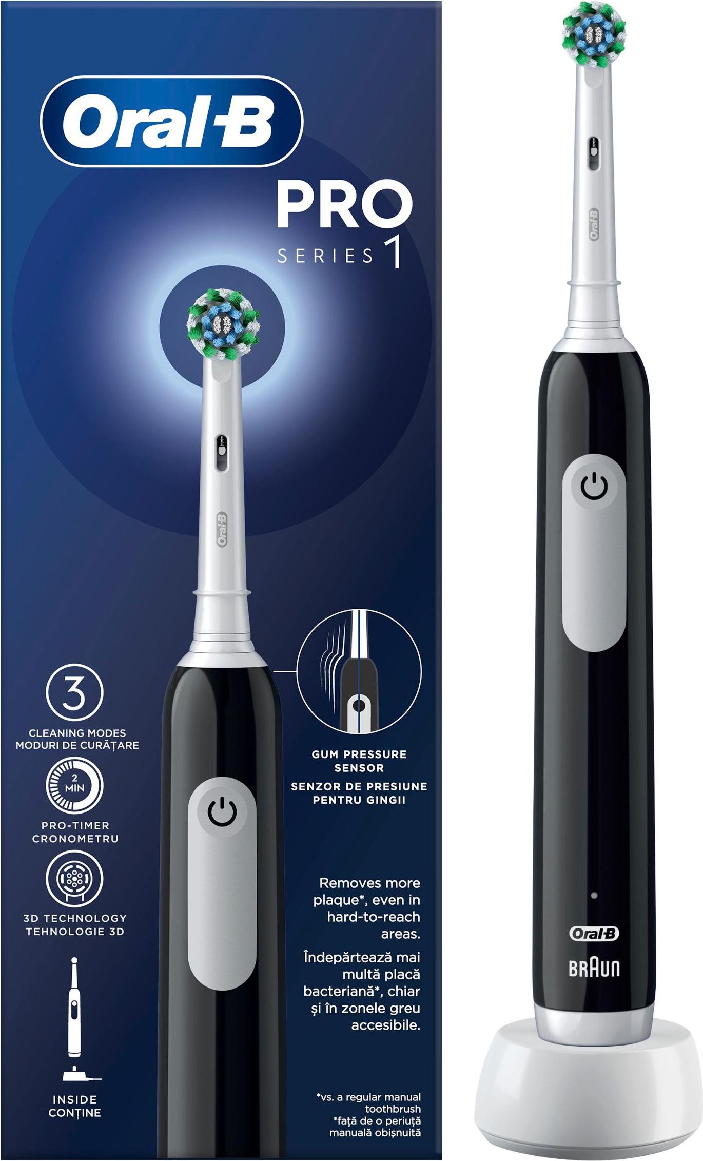 Eko-Light ORAL-B Pro Series 1 Schwarze elektrische Zahnbrste EB50RX